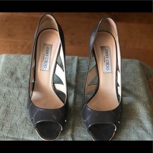 Jimmy Choo Peep Toe Brown Size 39 excellent